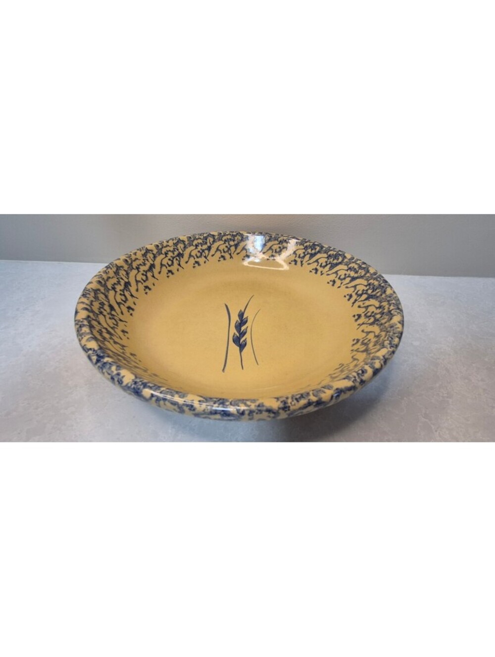 Vintage RRP. Co. 12" Blue Wheat Pasta/Serving Bowl